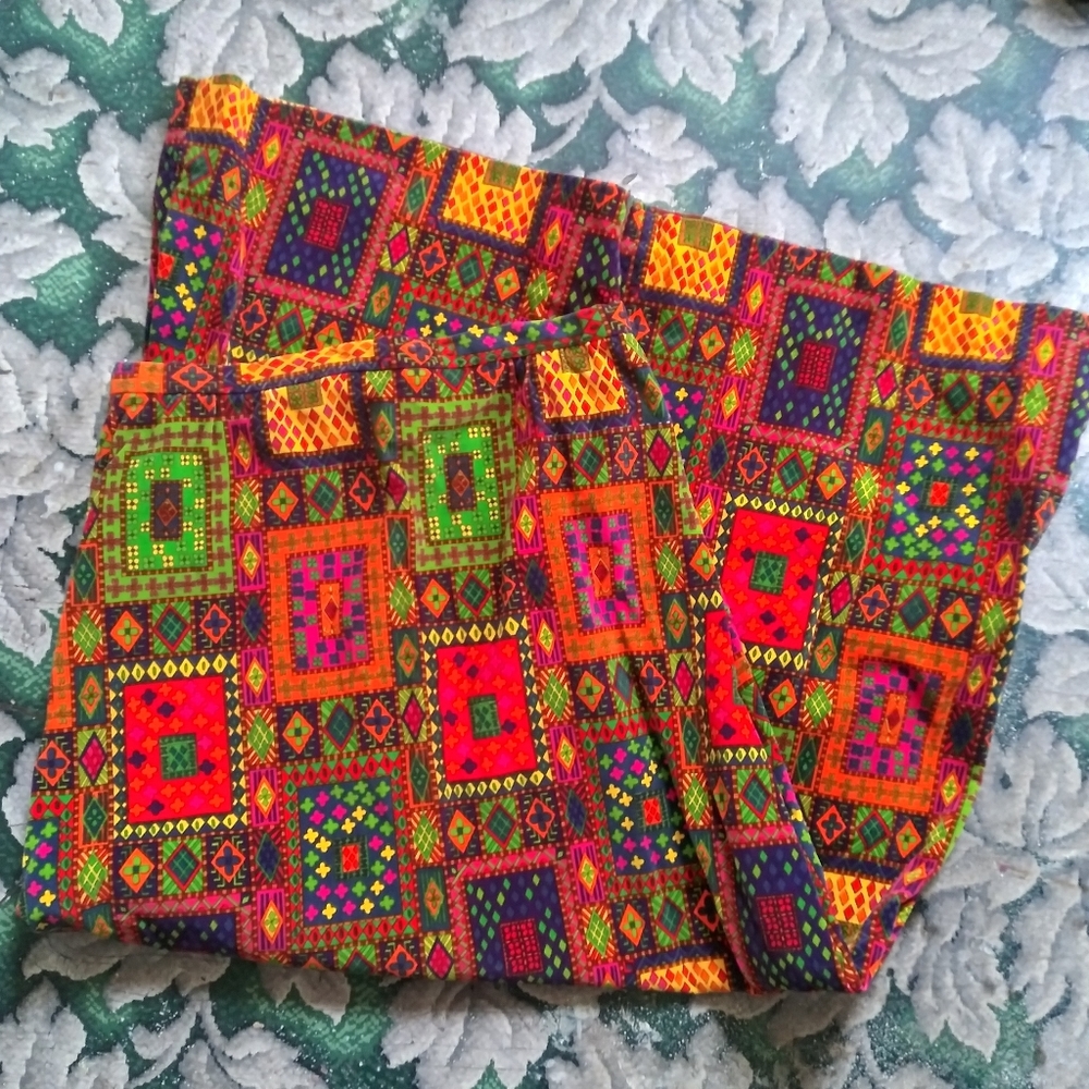 Vintage 60s Psychedelic Velvet Maxi Skirt